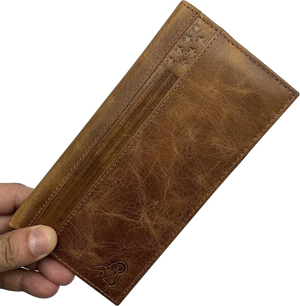 Cavelio Genuine Leather Checkbook Cover Wallet For Men & Women RFID Blocking