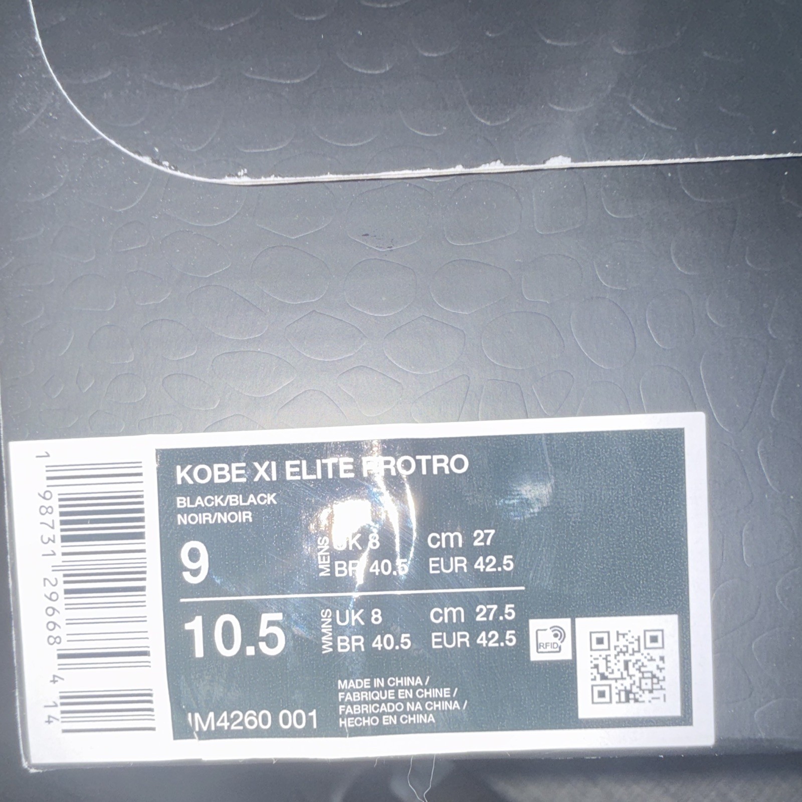 Nike Kobe XI Elite Protro ‘Fade To Black’ Black/Gold Low Top Mesh IM4260-001