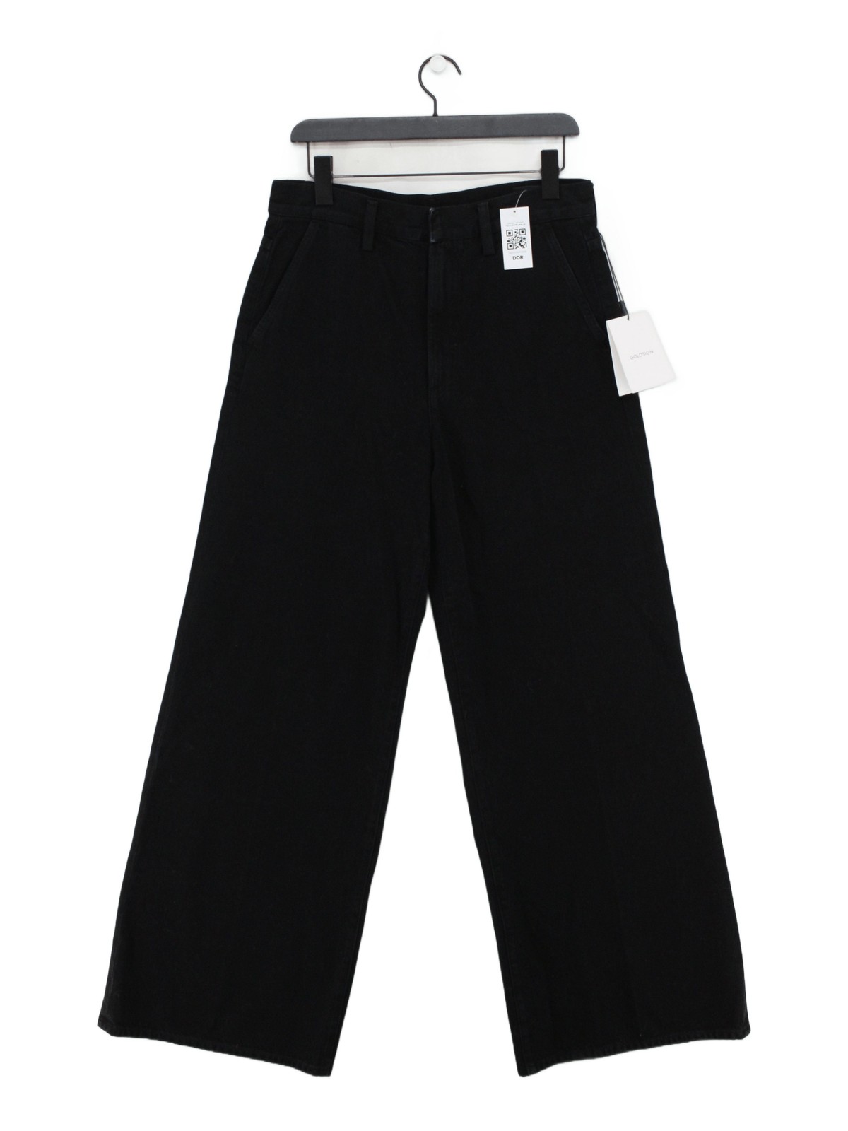 Goldsign Women’s Trousers W 27 in Black 100% Other Wide-Leg Chino