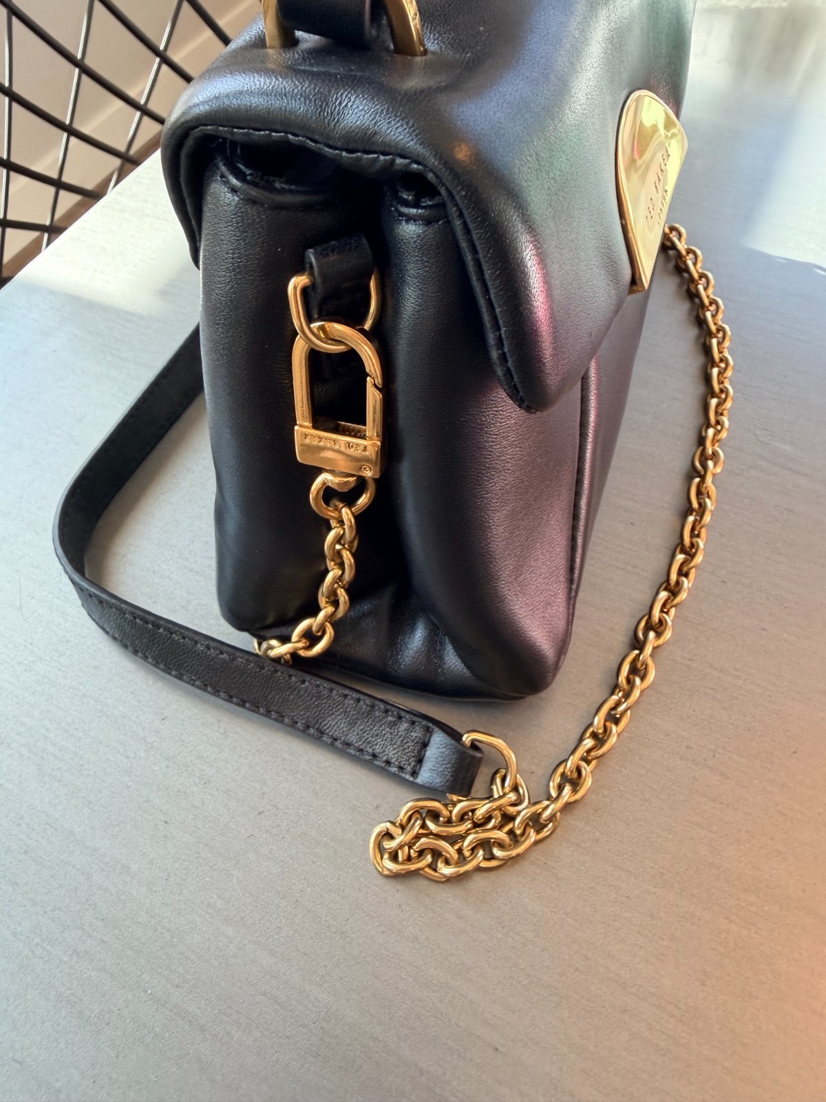 Ted Baker London Poppy Moon Black Leather Top Handle Bag NWT