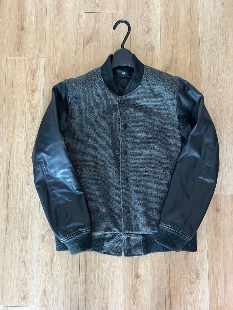 L Size Stadium Jacket Hare Blouson Black Gray Men’S