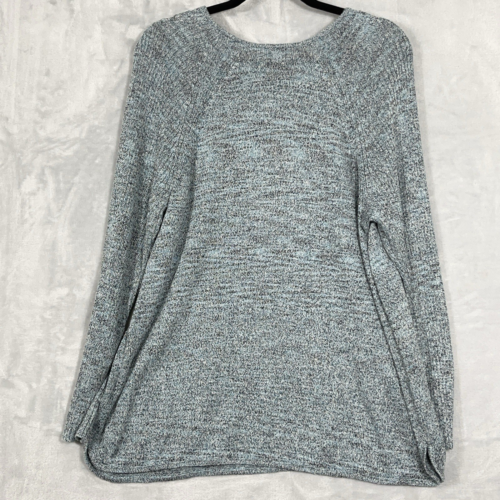Pure J Jill Pullover Linen Blend Sweater Tunic Langenlook Womens XL Aqua Green