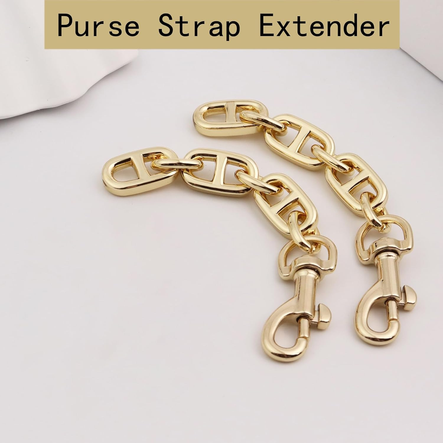 Purse Strap Extender 2Pcs 4.7 Inch Bag Extender Chain for Shoulder Bag Metal Cha
