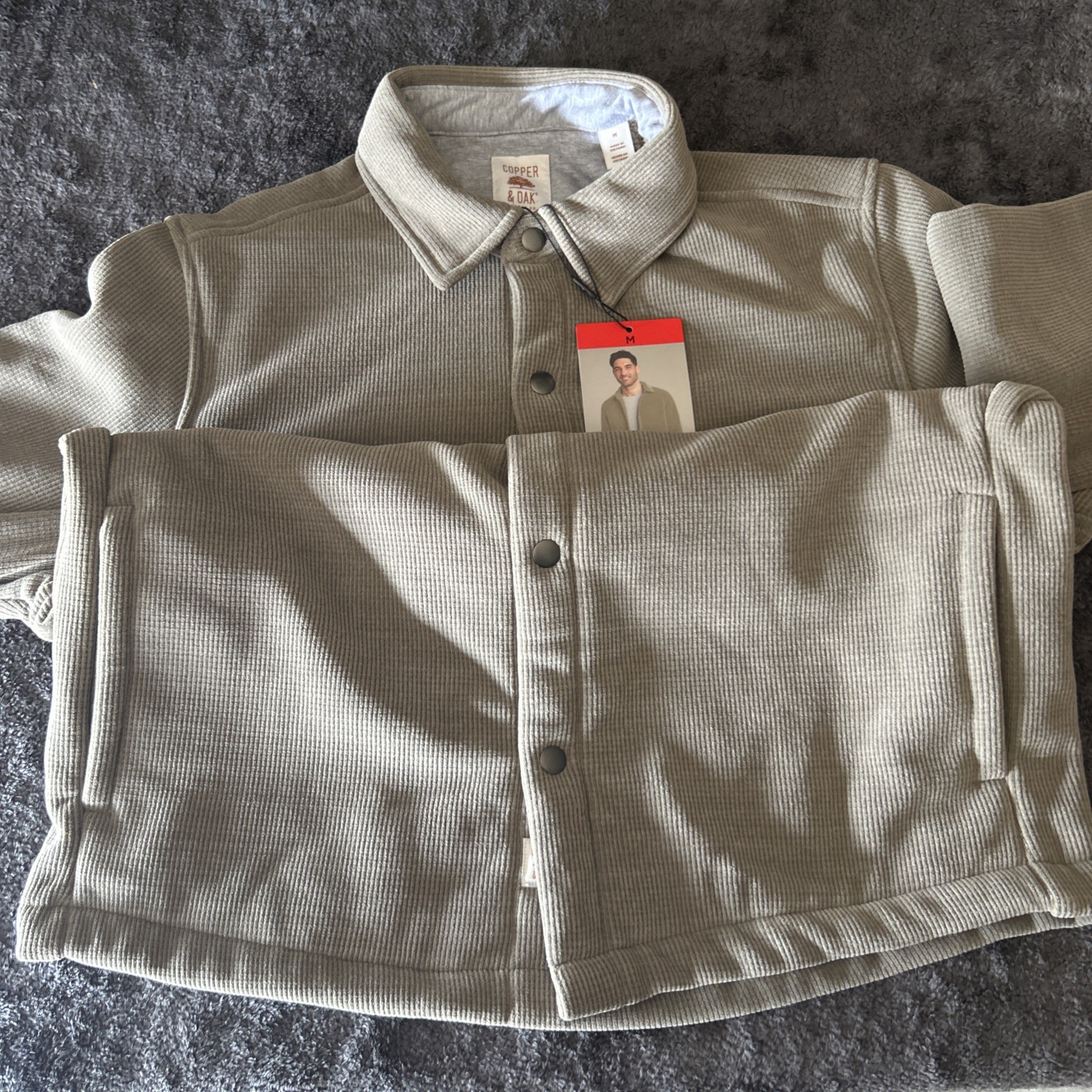 Copper & Oak Men’s Side Pocket Comfort Stretch Jacket, Brown, Size M