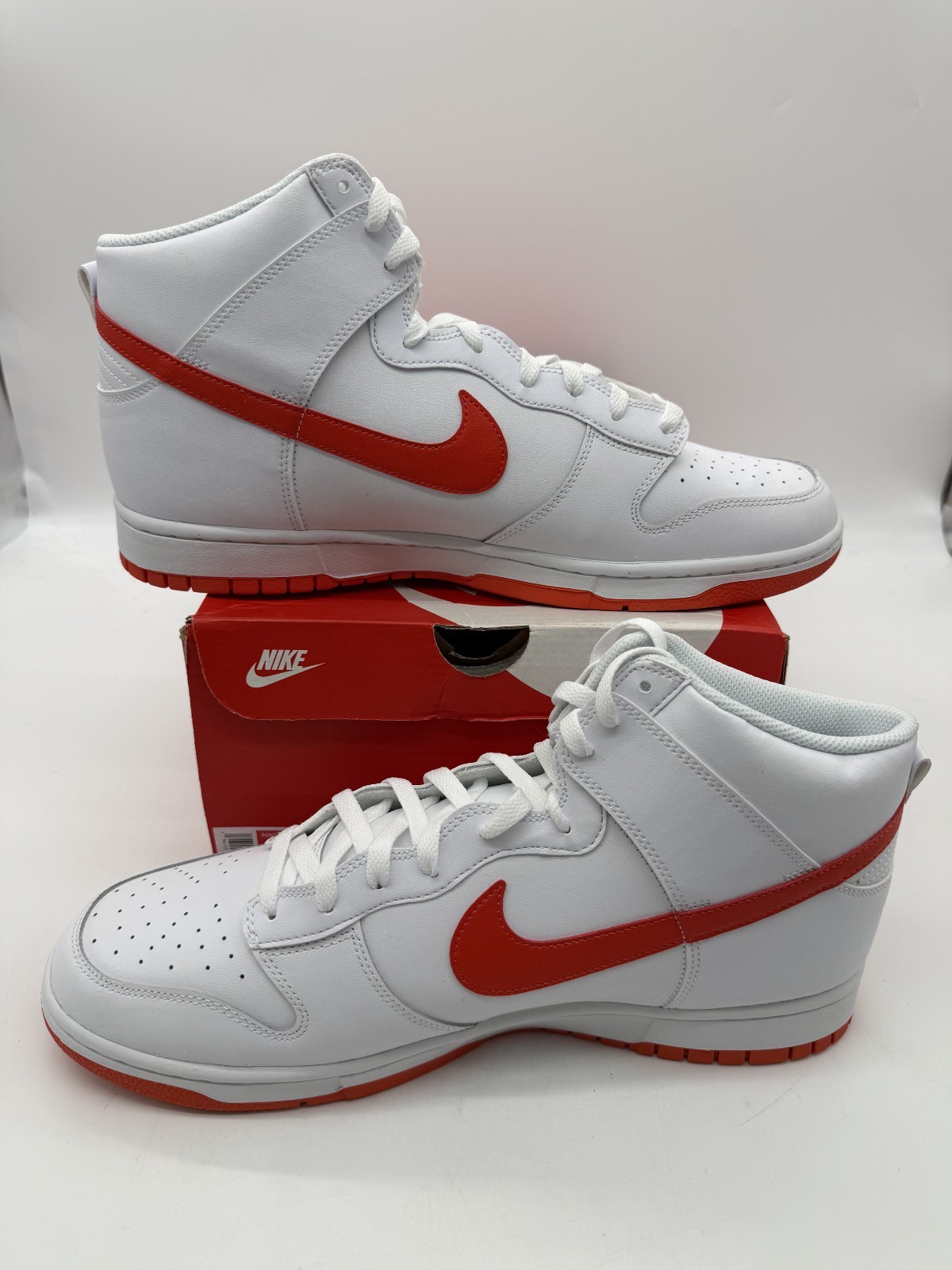 Size 14 – Nike Dunk High White Picante Red (Brand New)