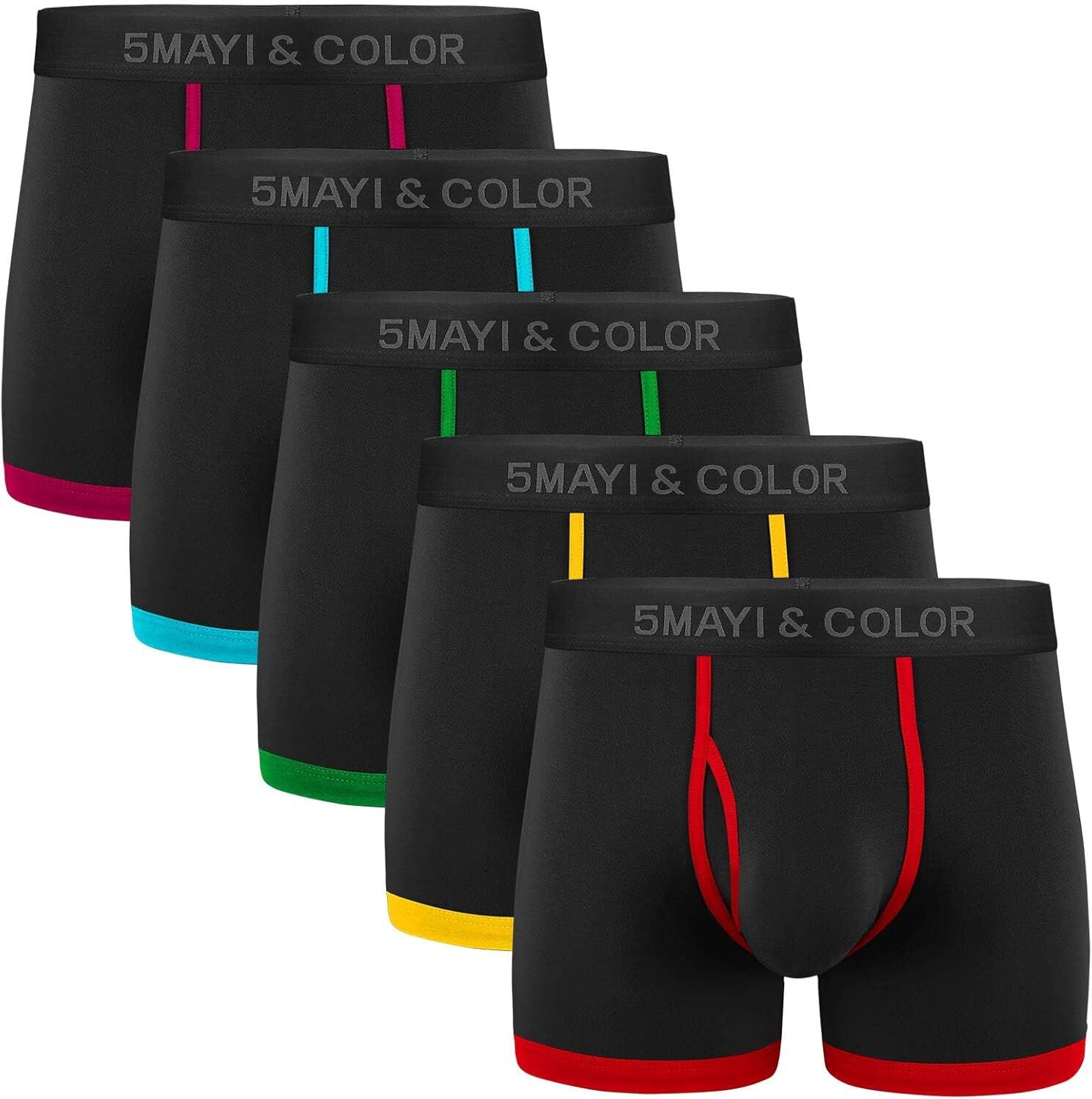 5Mayi Men Underwear Boxer Briefs Cotton Regular Long Mens Boxer Briefs Und