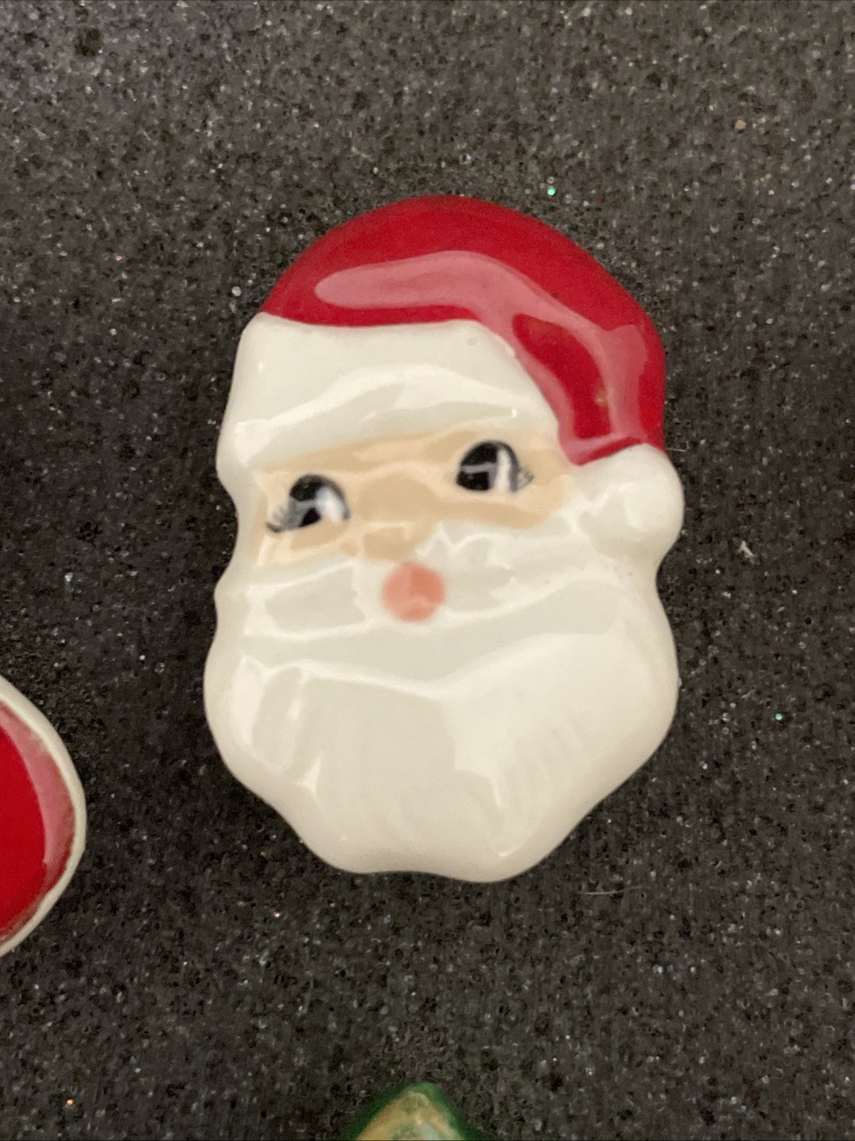 8 Button Covers Christmas Halloween Themed Metal Hinged Back Holidays VTG 1980s