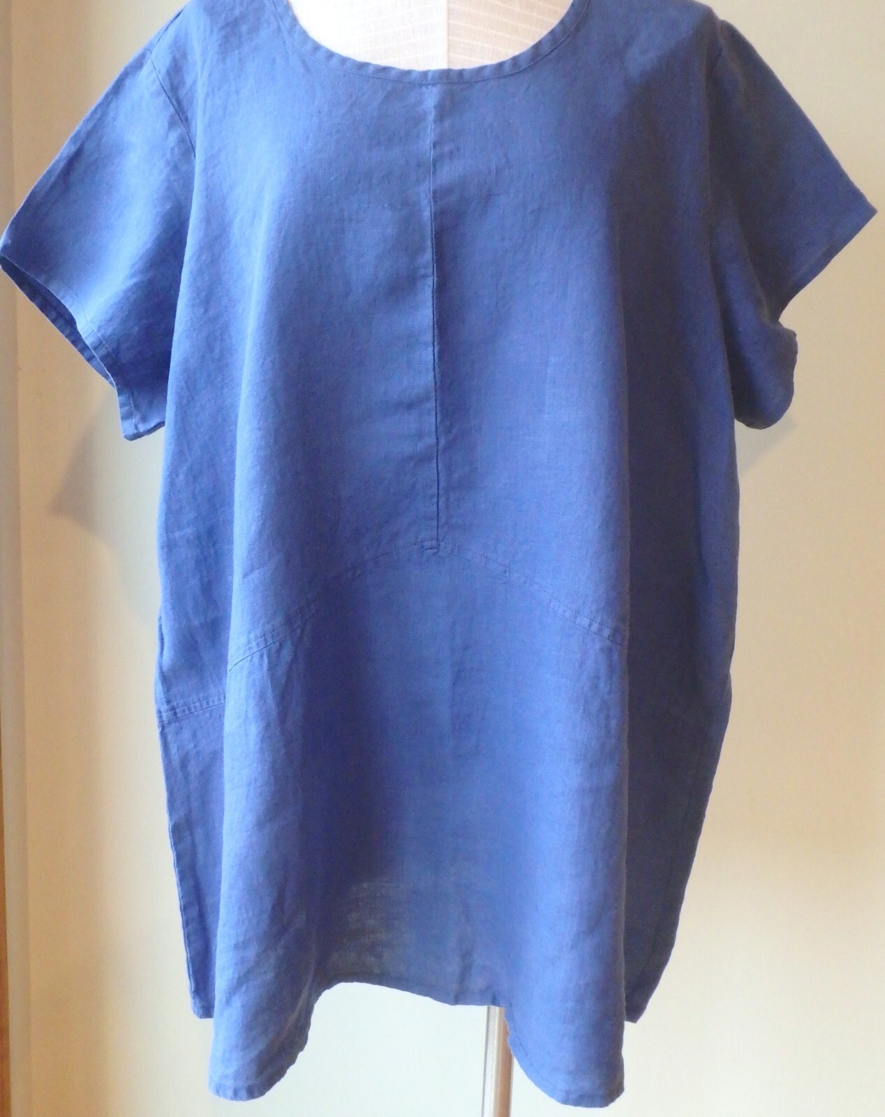 Flax Designs LINEN Shirt Tee 1G & 2G & 3G NWT Simplest Tee BLUEBERRY