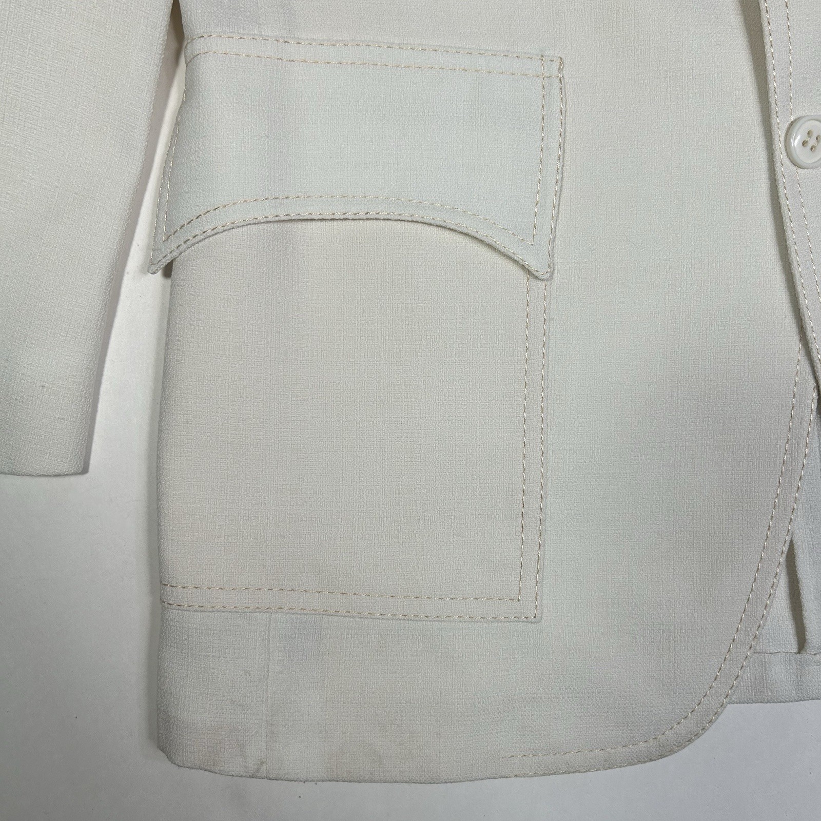 Vtg Sheplers The Plainsman Western Blazer Jacket Men White Cowboy Sz 42R Flaw