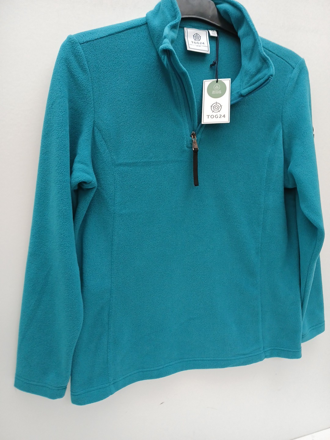 NEW Tog 24 Fleece Jumper 1/4 Zip Pullover in Teal Colour Womens Size 12 P2P 21″.