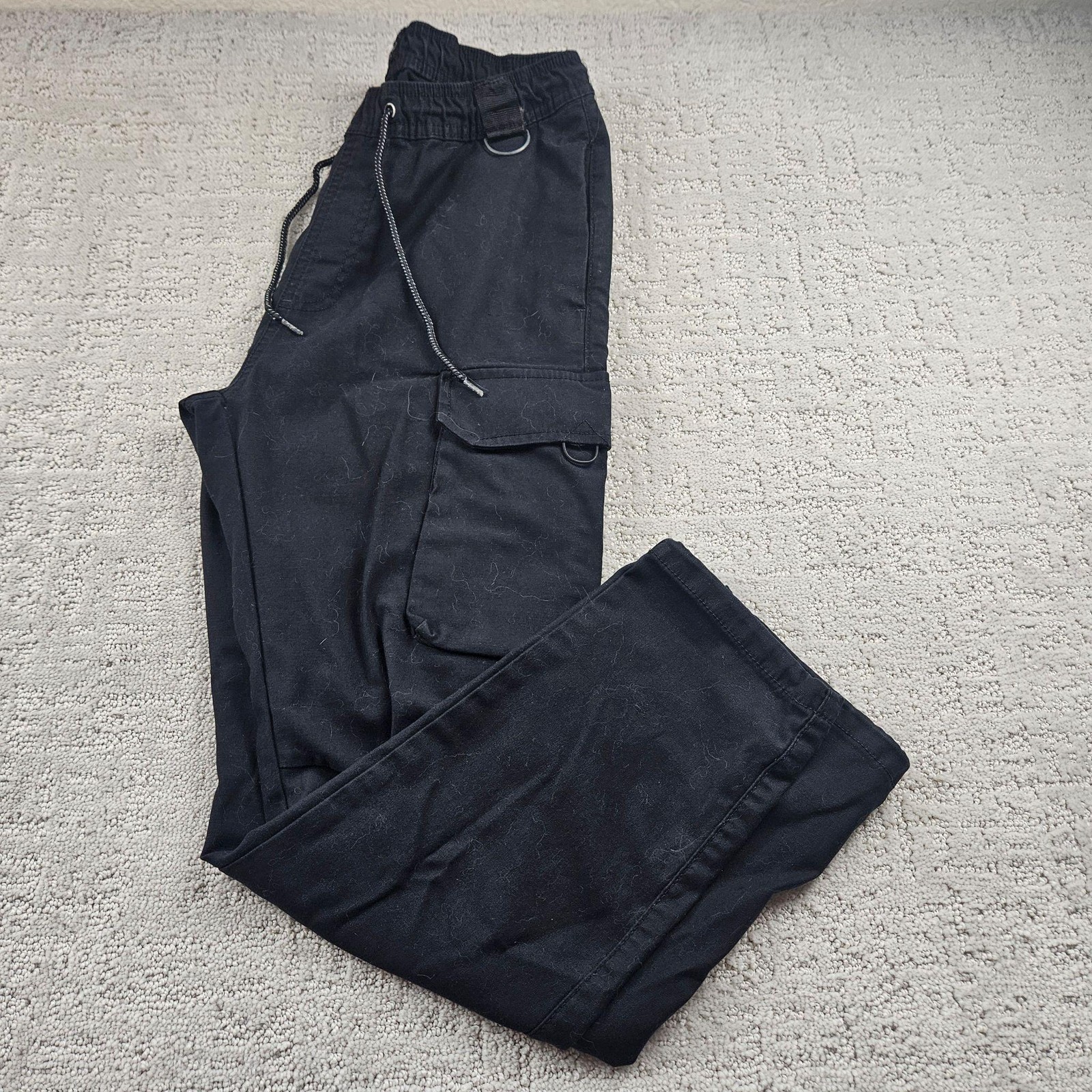WXYZ Los Angeles Pants Mens 30×25 Small Black Cargo Slim Drawstring Pockets
