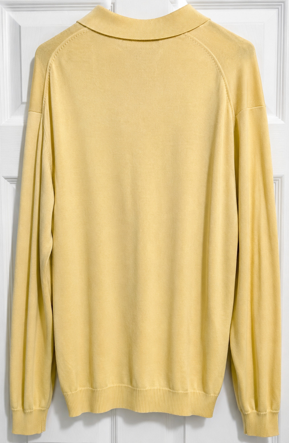 Brooks Brothers Sweater Mens 2XL 100% Merino Wool Polo Collared Casual Yellow