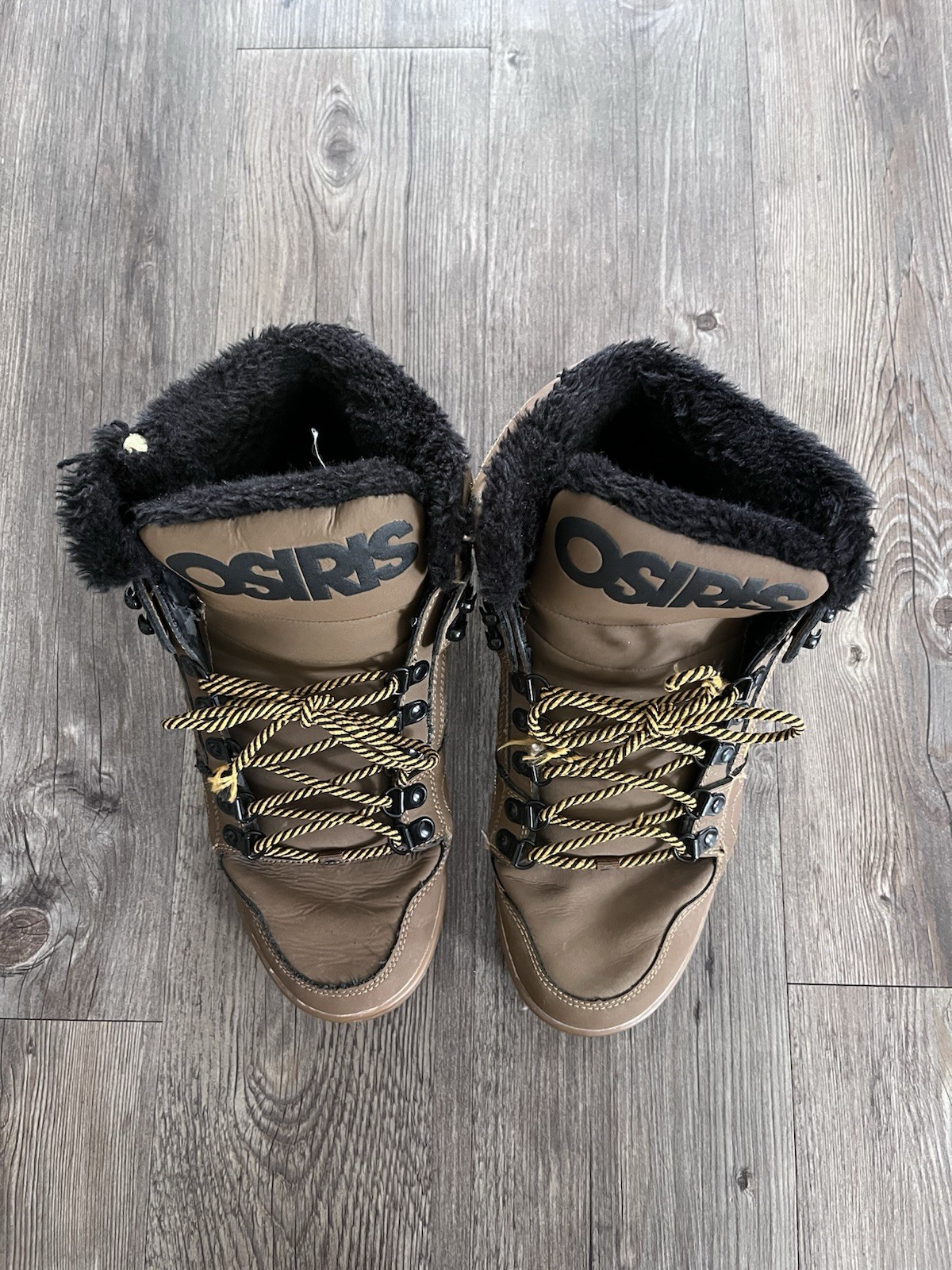 Osiris nyc 83 shearling tan nubuck fur lined hightop top sneakers
