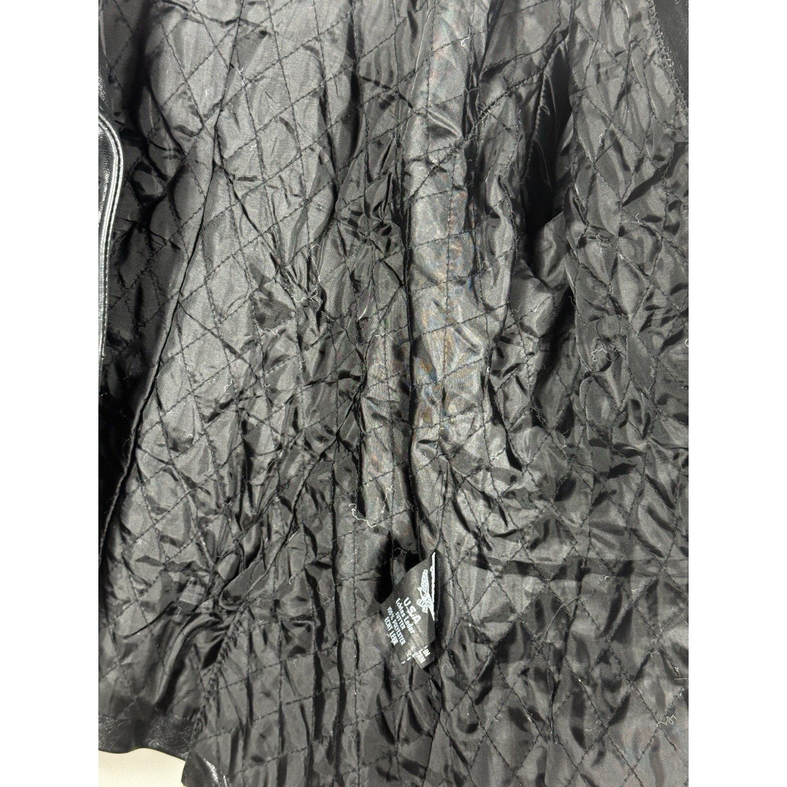Vtg Superior NY Collection Black Leather Jacket Women’s L Quilted Lining USA