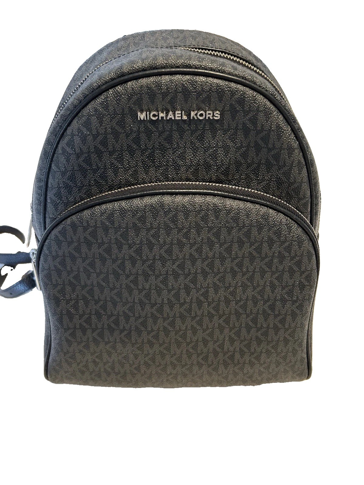 Michael Kors Women’s Black/Gray Logo Mini Backpack Zip, Adjustable Straps