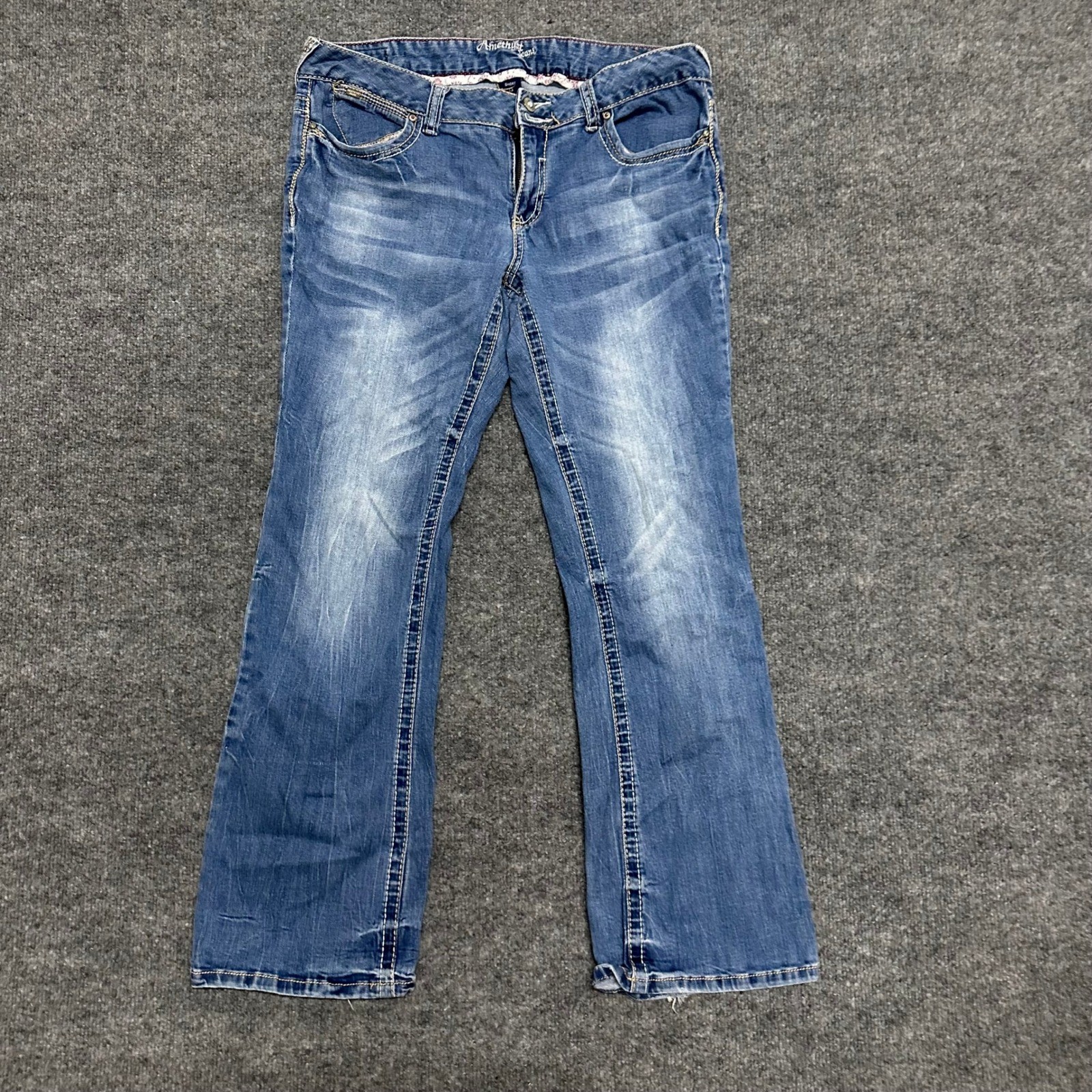 Amethyst Jeans Womens Size 13 Short Blue Bootcut Stretch Denim Thick Flare