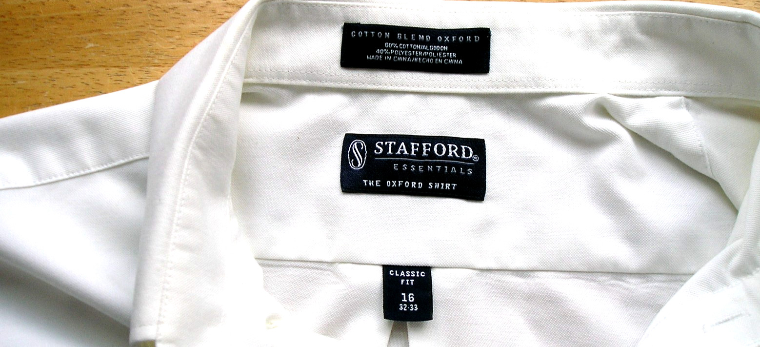 NWOT~STAFFORD ESSENTIALS MENS WHITE CLASSIC FIT THE OXFORD DRESS SHIRT 16-32-33!