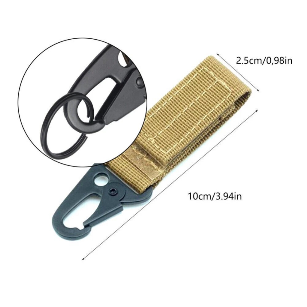 3 PCS Outdoor Webbing Buckle Hook Tactical Molle Key Ring Belt Holder Nylon Clip