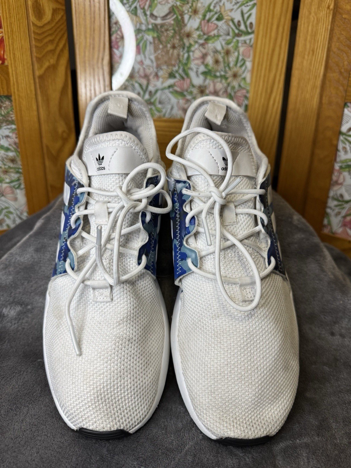 ADIDAS X_PLR White/Blue Camo Sneakers Trainer Shoes Casual Running Outdoor Sz 7