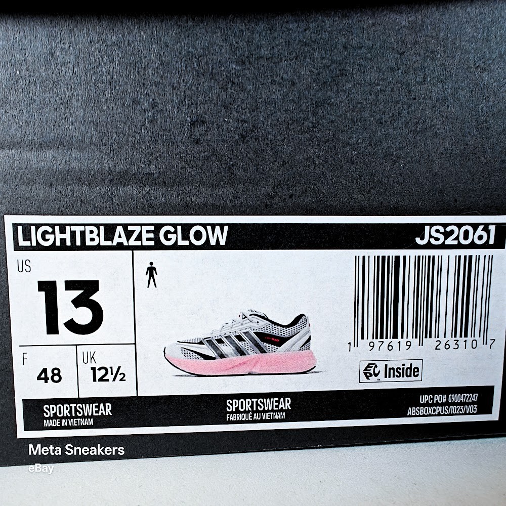 Adidas US 13 Men’s White Black Red Retro Lifestyle Lightblaze Glow JS2061 NIB