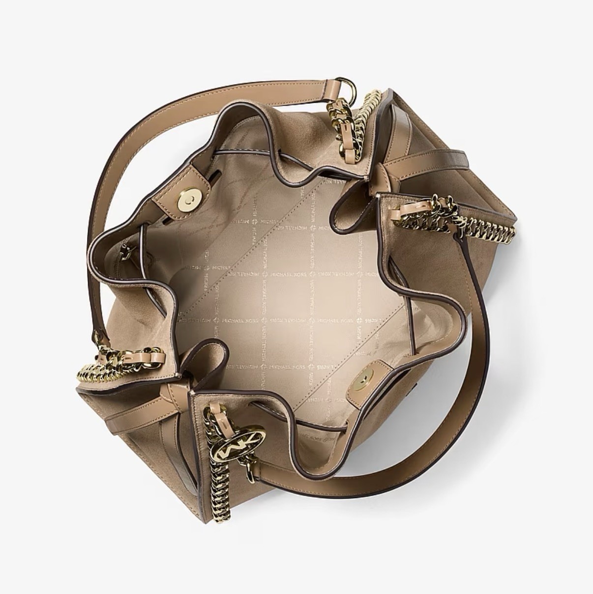 Michael Kors Mina Large Suede Chain Shoulder Bag