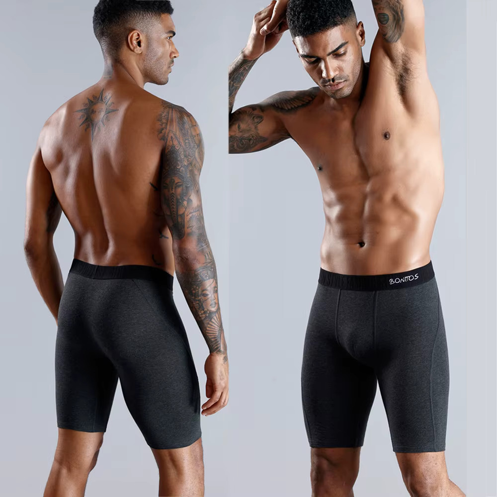 Men’s Long Leg Cotton Boxer Shorts Soft Stretch Breathable Premium Underwear