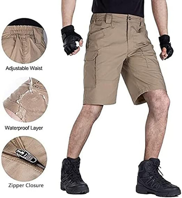 Mens Summer Tactical Shorts Cargo Outdoor Waterproof Hiking Fishing Track Shorts