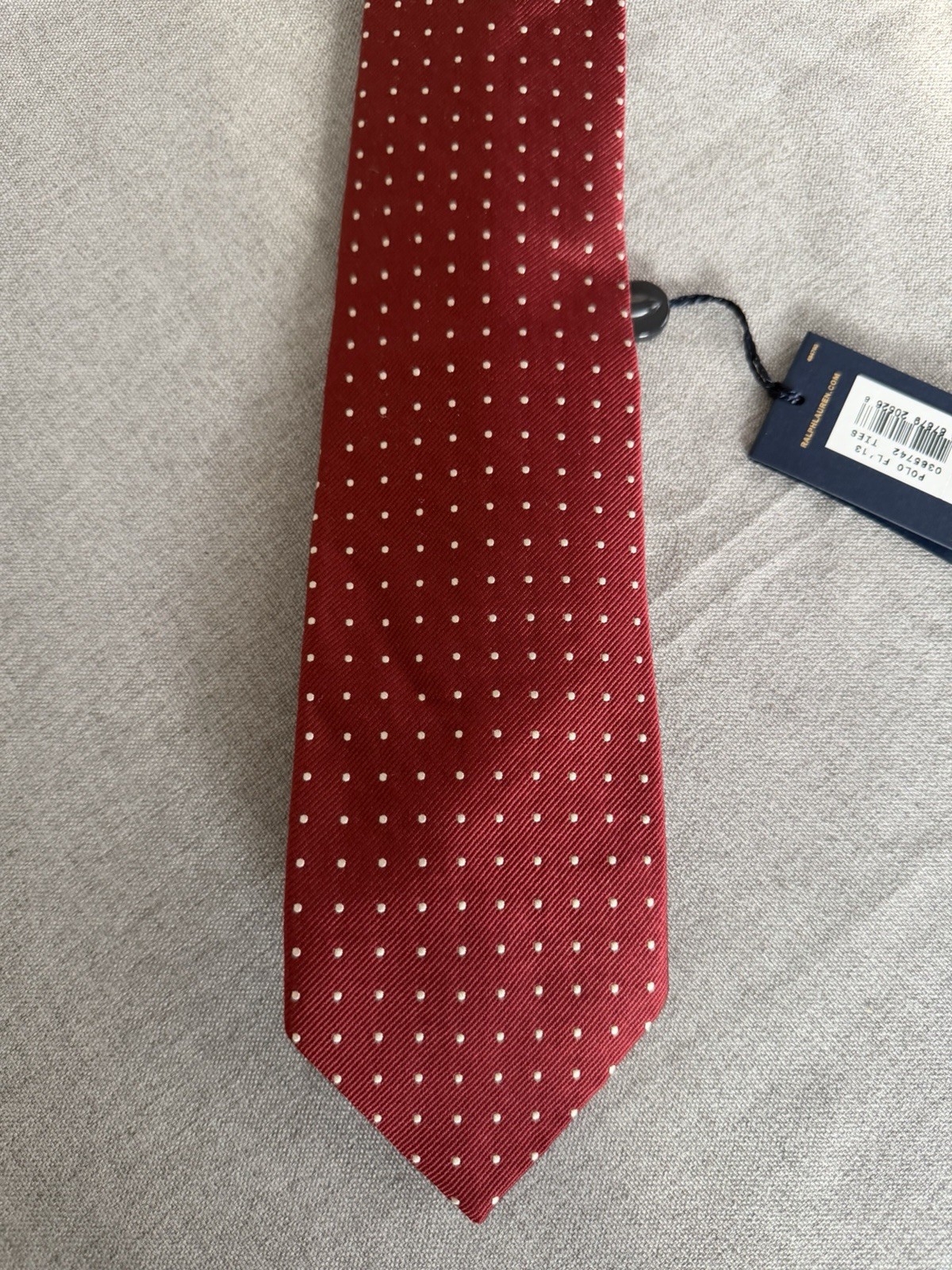 Polo Ralph Lauren Red Dot Silk Necktie 3.25 In Wide Nwt