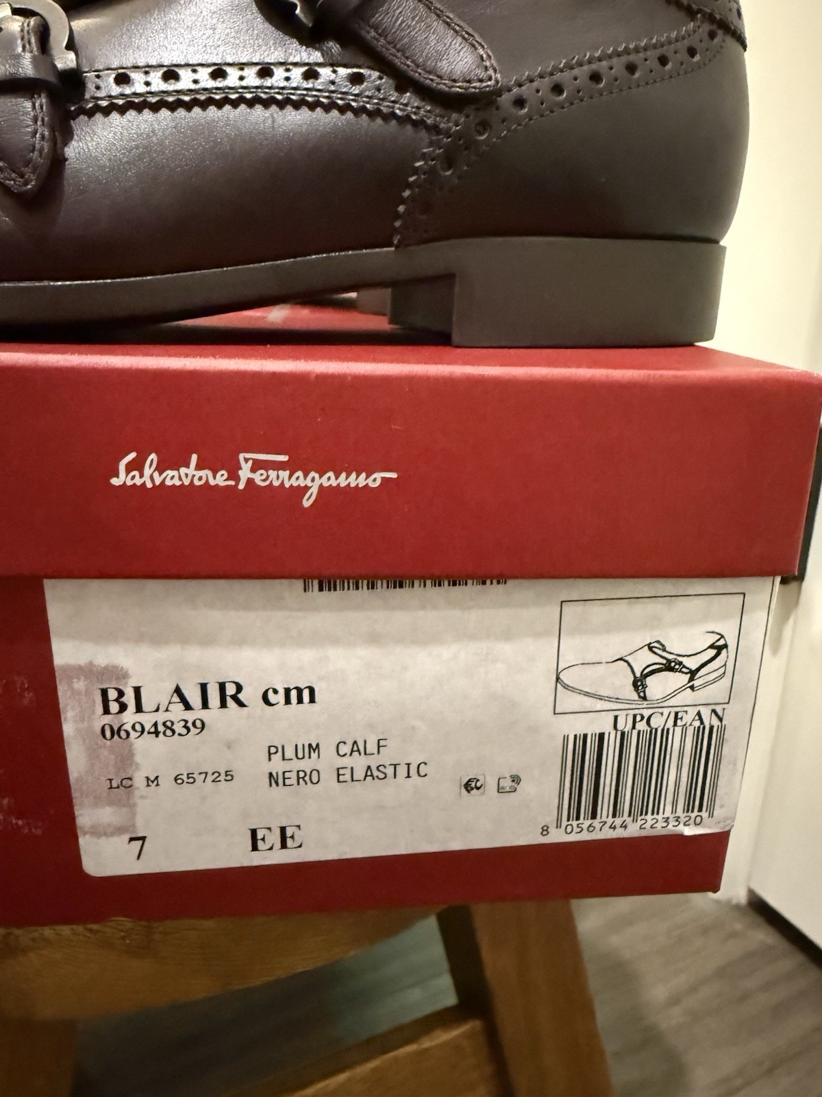 Salvatore Ferragamo Men’s Blair Plum Calf Dress Shoes – Uk7 US8 Euro 41 Buckle