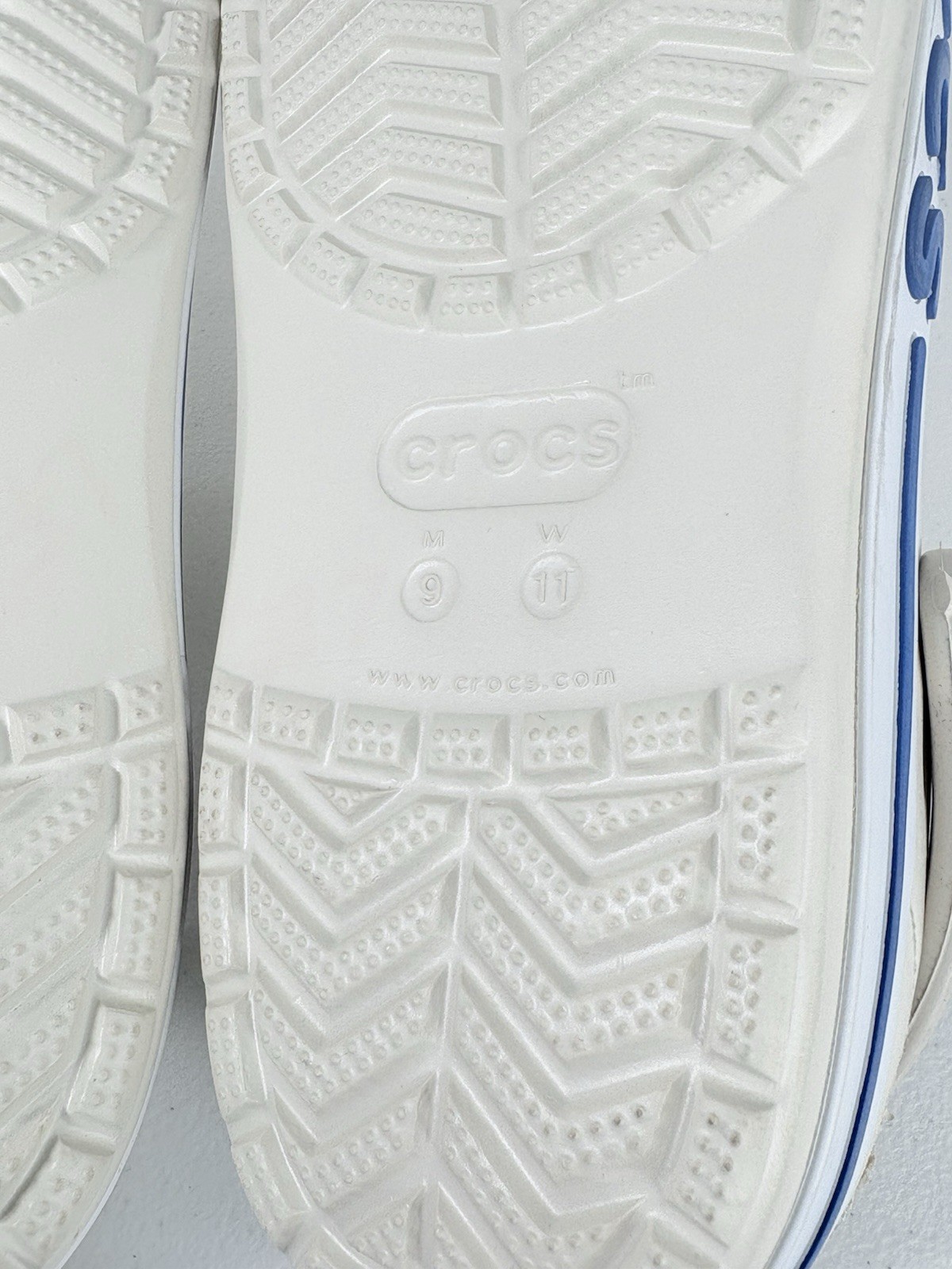 Crocs Bayaband Clogs M 9 W 11 White Blue Casual Comfort Orthopedic Resort
