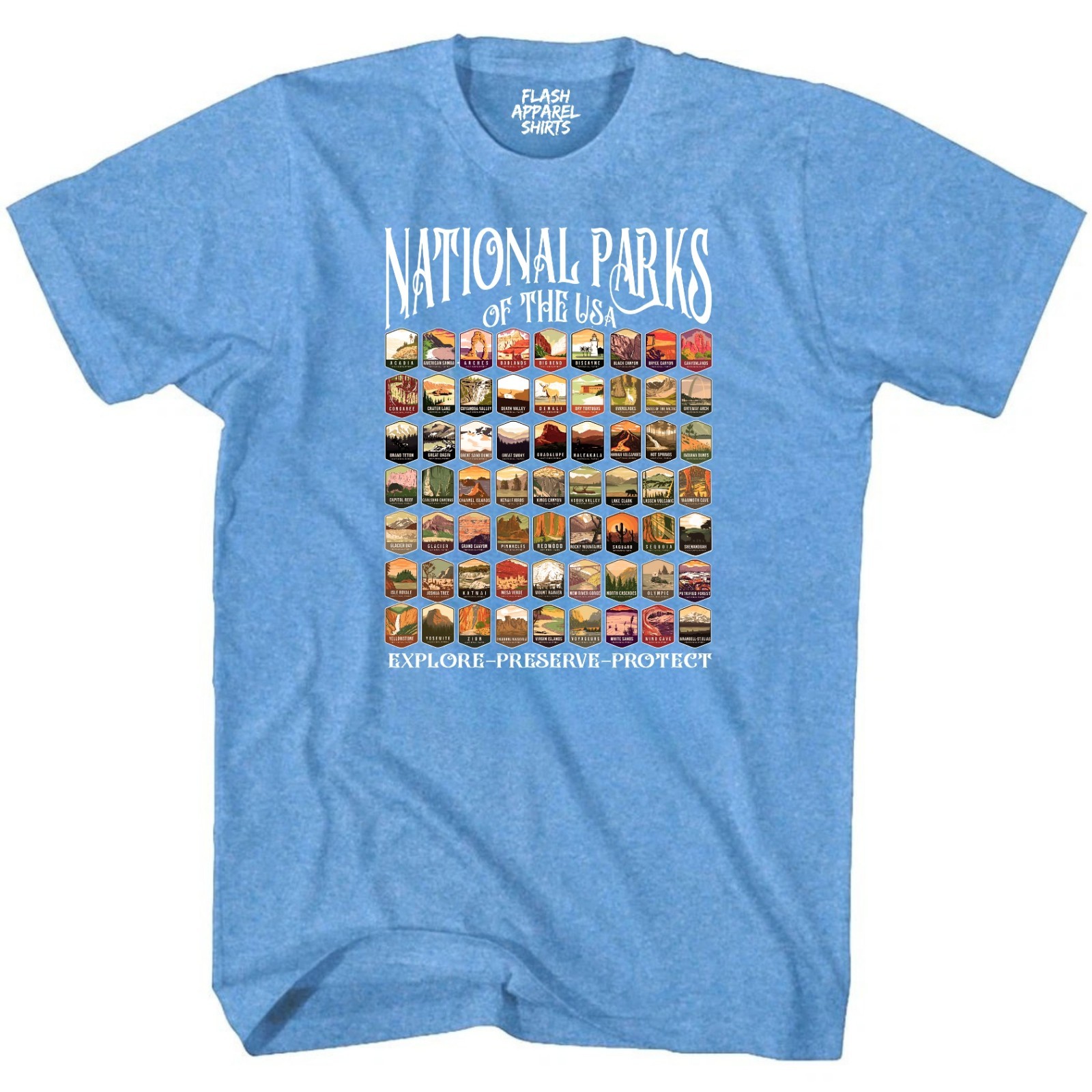 National Parks T Shirt Explore Preserve Protect Park Collection Camping Hiking