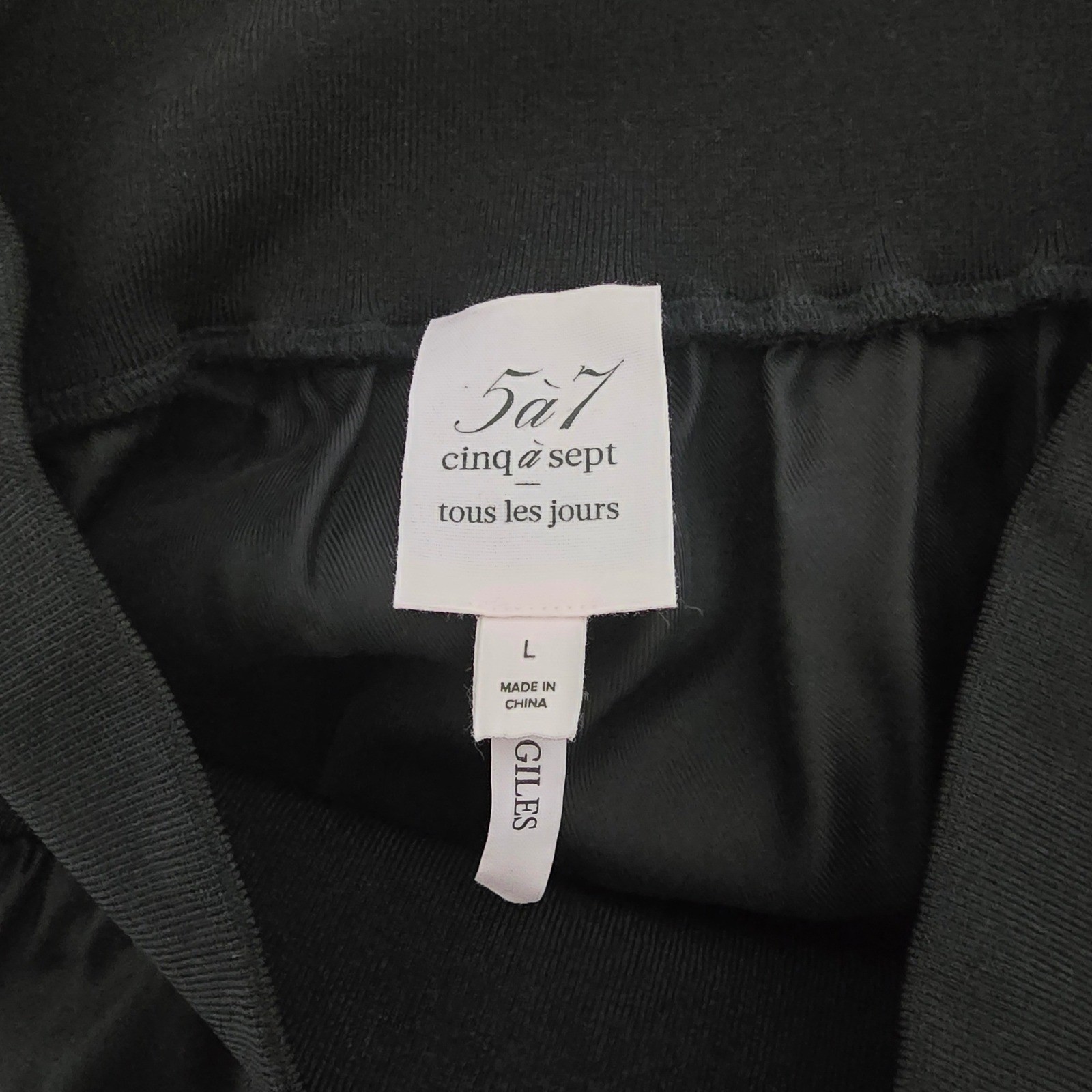 Cinq a Sept Giles Black Cupro Cargo Joggers High Rise Satin Pants Women Large