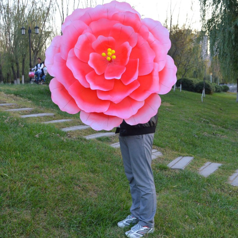 3D Flower Design Silk Peony Floral Parasol Bamboo Umbrellas Cosplay Party Show