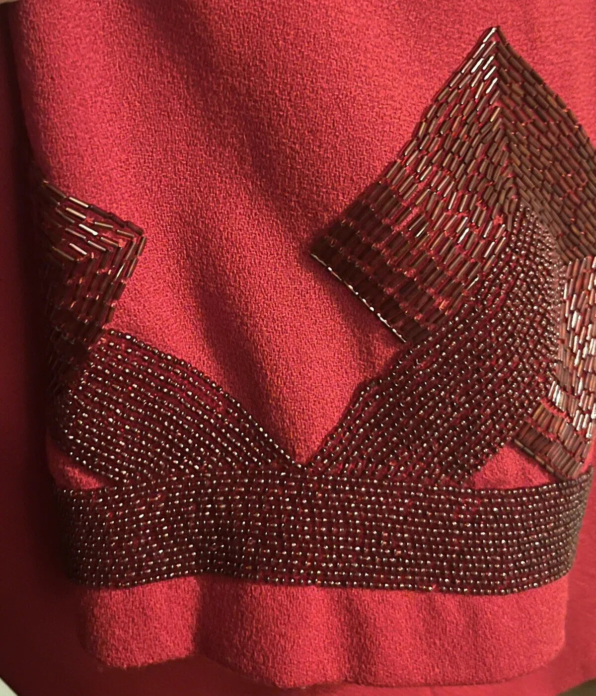 Vintage Nolan Miller 80s Dynasty Designer Red Glam Jacket Heavily Beaded Size 18