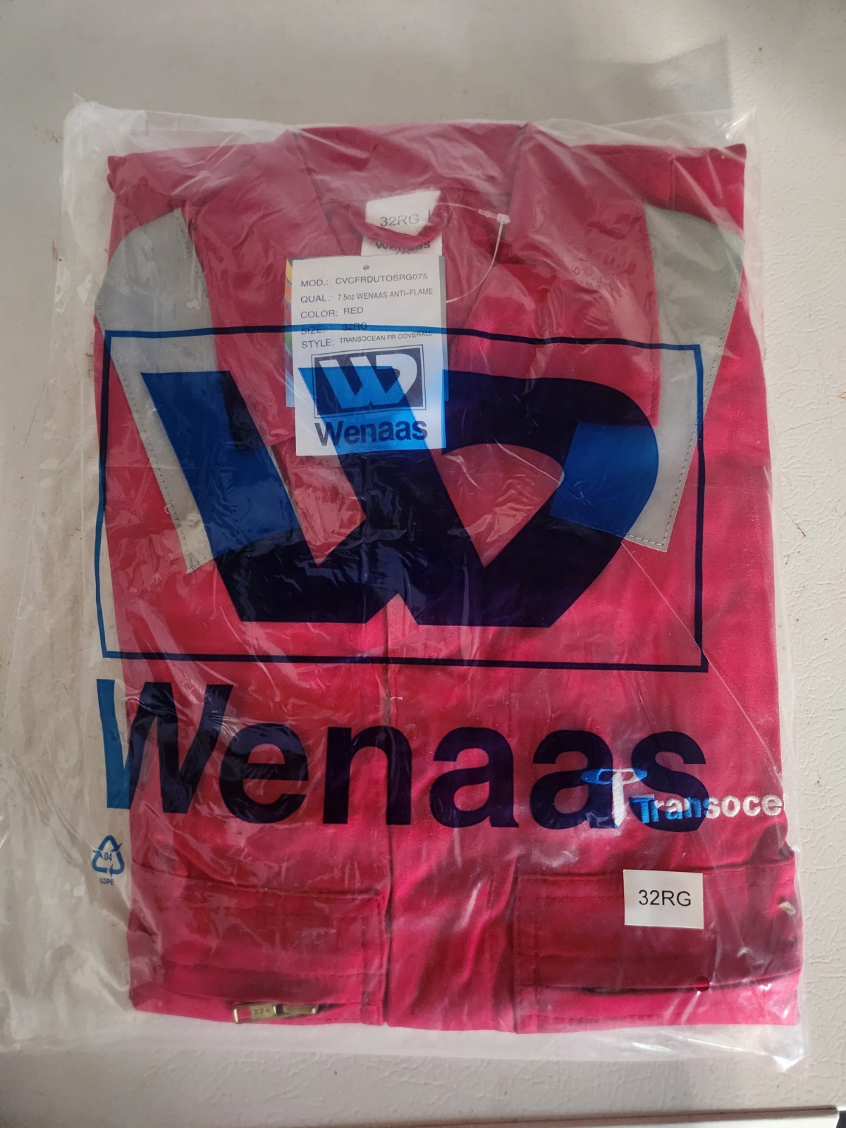 5 PAIR WENAAS ANTI-FLAME RED Coveralls 32RG SHORT, 3M SCOTCHLITE Reflective