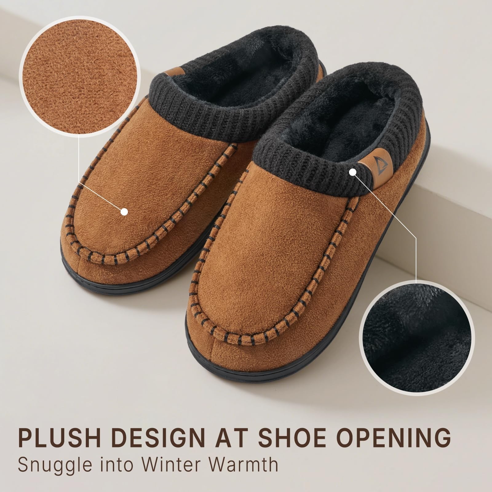 ATHMILE Slippers for Men Memory Foam Indoor Outdoor Moccasin House Shoes | Sl…