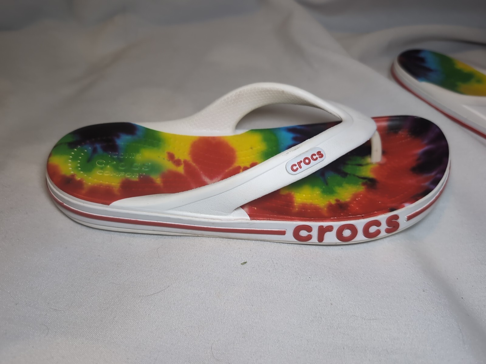 Crocs Bayaband Tie Dye Mania Flip Flops Shoe Thongs Women 7 Mens 5