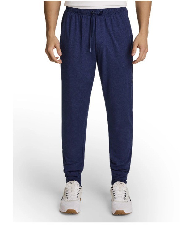 Reebok Men’s L Legacy Slim Jogger Pants Ribbed Cuff Medieval Blue Heather (HC)