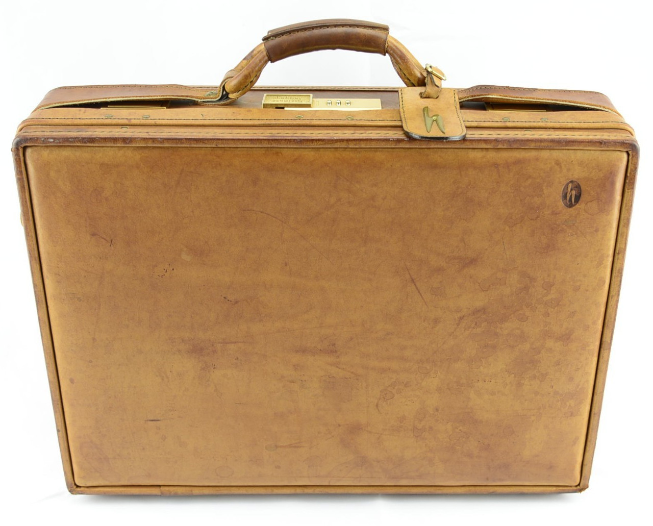 Hartmann Luggage Belting Brown Leather Briefcase Attache 18 x 13 x 5 Inches