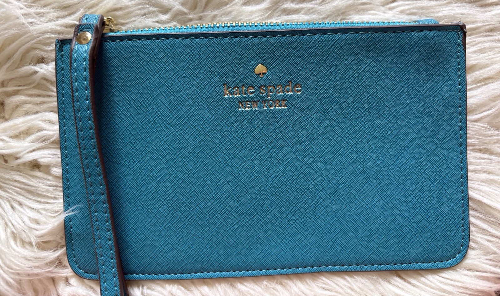 KATE SPADE NEW YORK Wristlet Wallet Clutch Teal Leather Fresh Air New w/out Tags