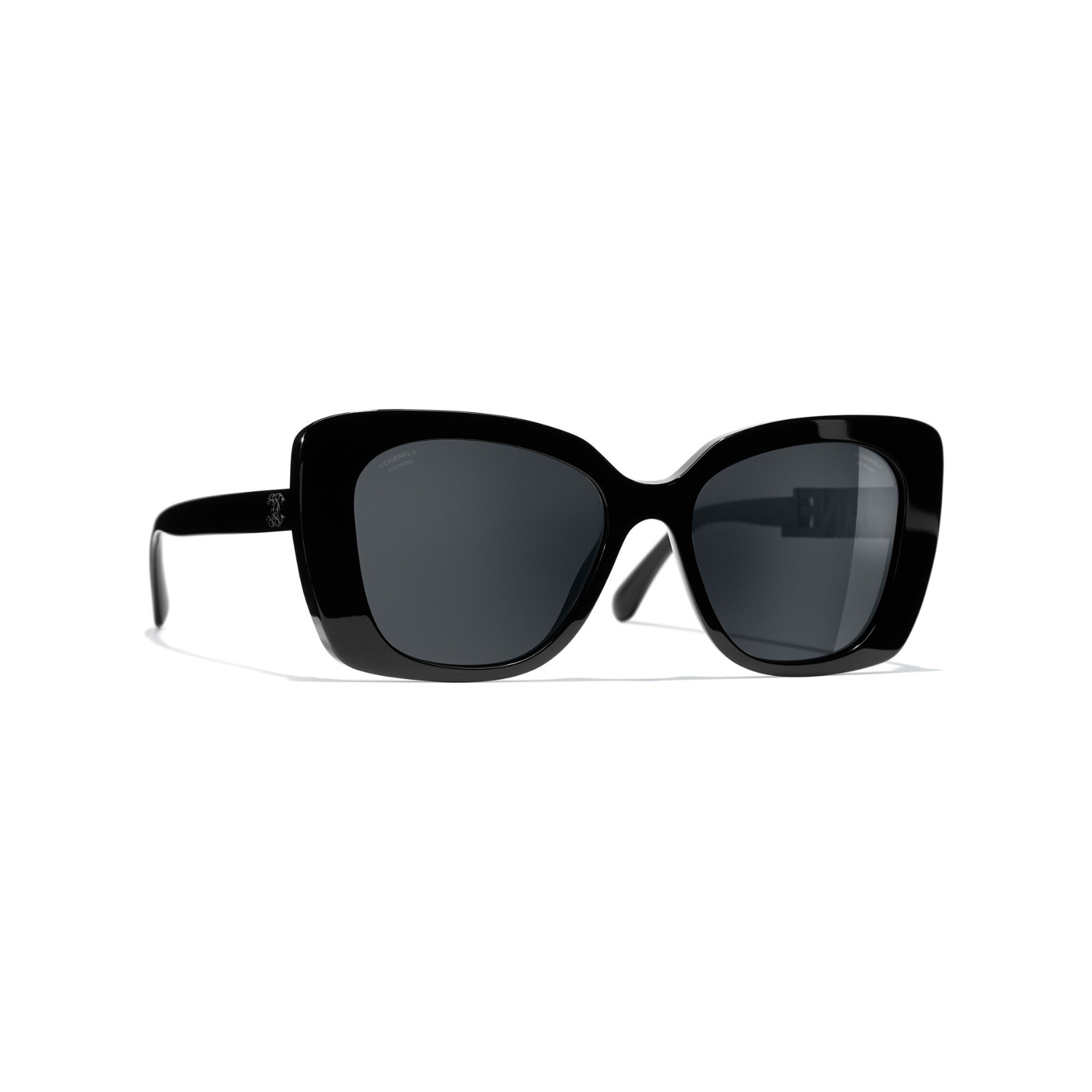Authentic CHANEL 5422 Women Sunglasses Polarized-Black CC Logo New With Box