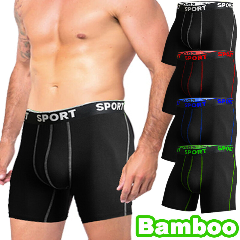 4/8 Pack Men Bamboo Underwear Breathable Boxer Briefs Moisture-Wicking Shorts