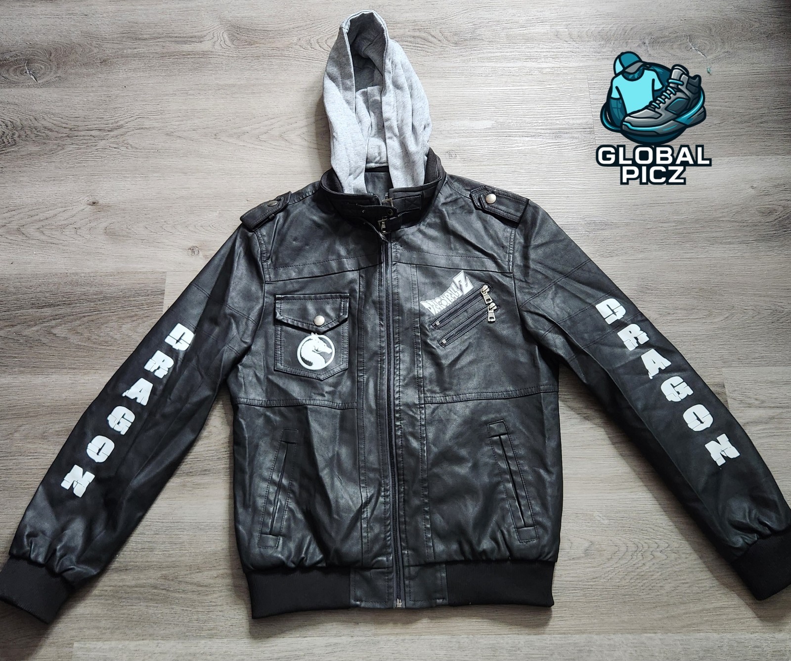 Dragon Ball Z – Shenron Dragon Faux Leather Hooded Jacket Youths Size Medium