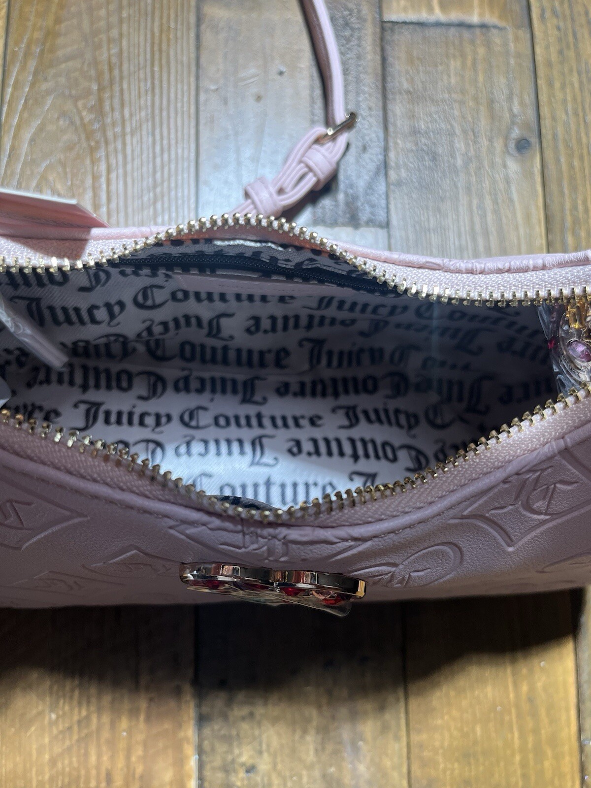 Pink Clay Glitzed Out Hobo Juicy Couture Nwt Free JC Earbuds