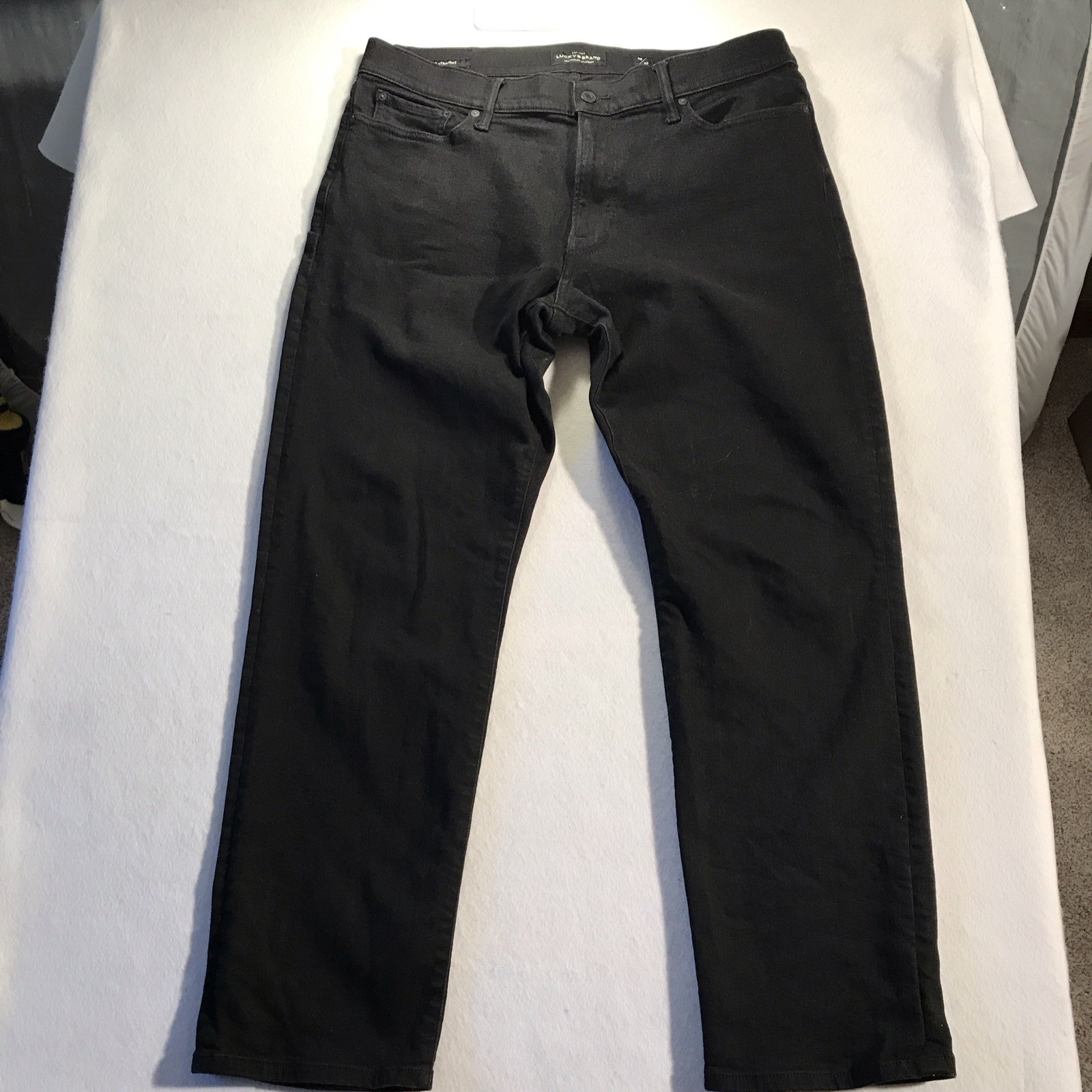 Lucky Brand Men’s Straight Fit Black Dark Wash Stretch Denim Jeans 5-Pocket