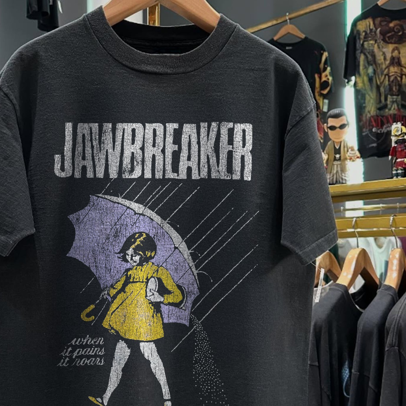 1993 Jawbreaker When It Rains It Roars Washed T-Shirt Black L