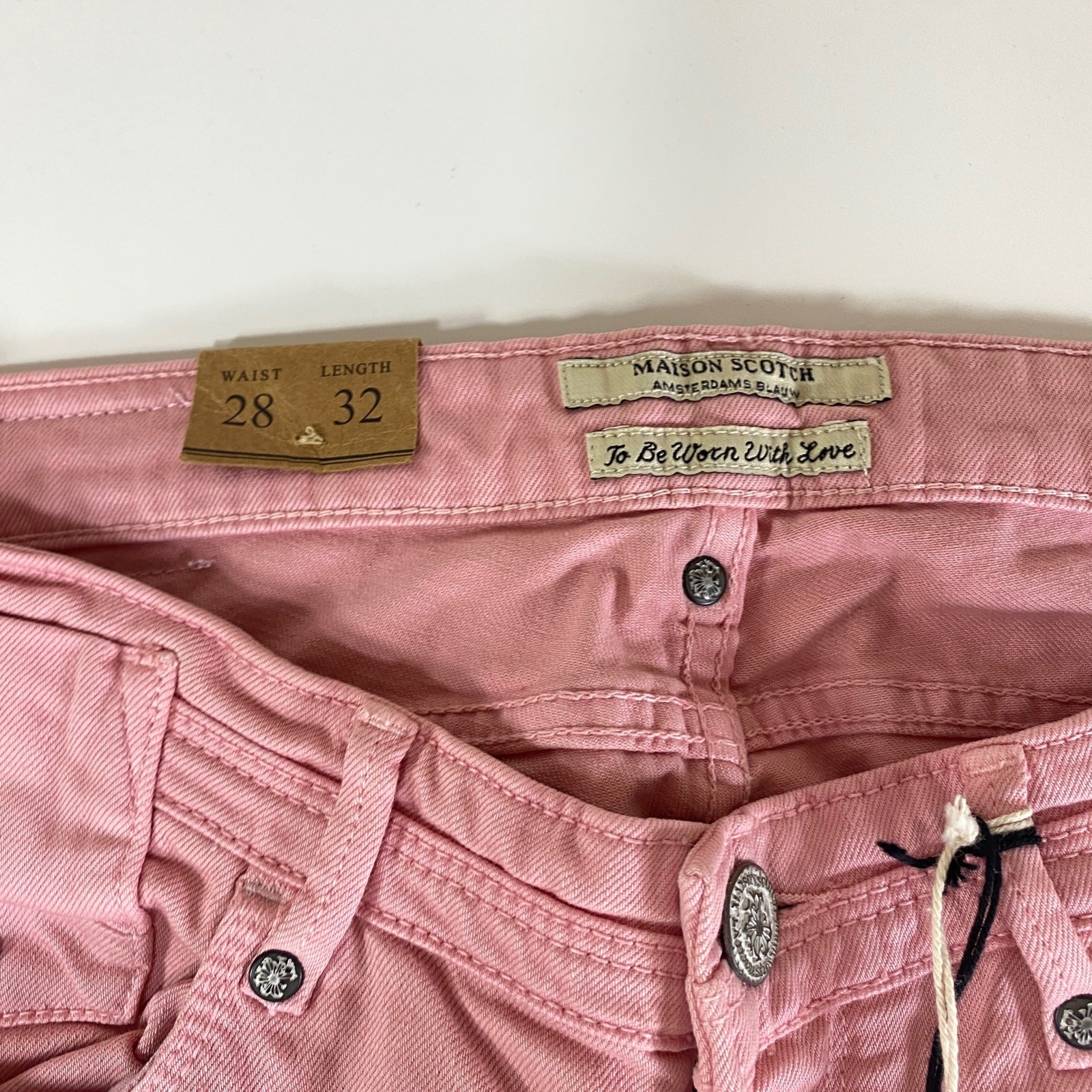 MAISON SCOTCH Aamsterdam Blauw Pink Skinny Jeans Size 28 32 Les Bon Vivants