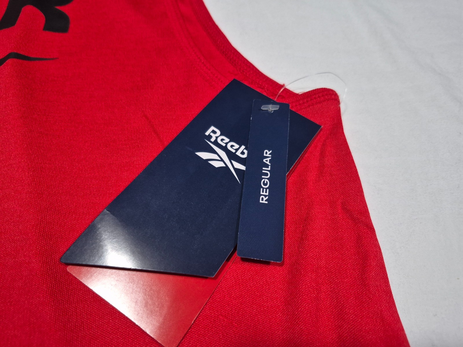 Reebok Mens Tank Athletic Muscle Gladiador logo top Red-Black Training