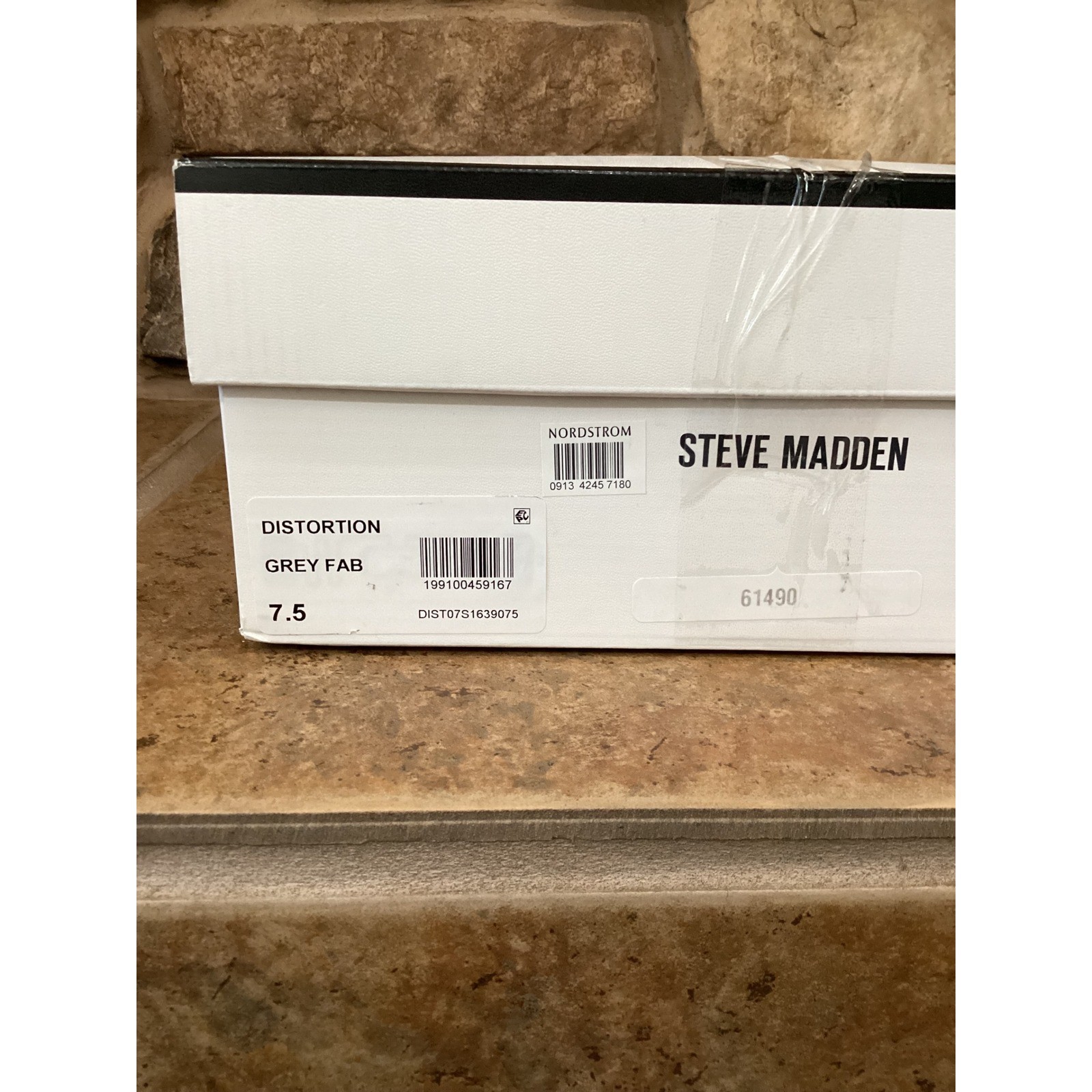 Steve Madden Distortion Grey Fabric Wedge Knee High Boots Pointed Toe 7.5 New