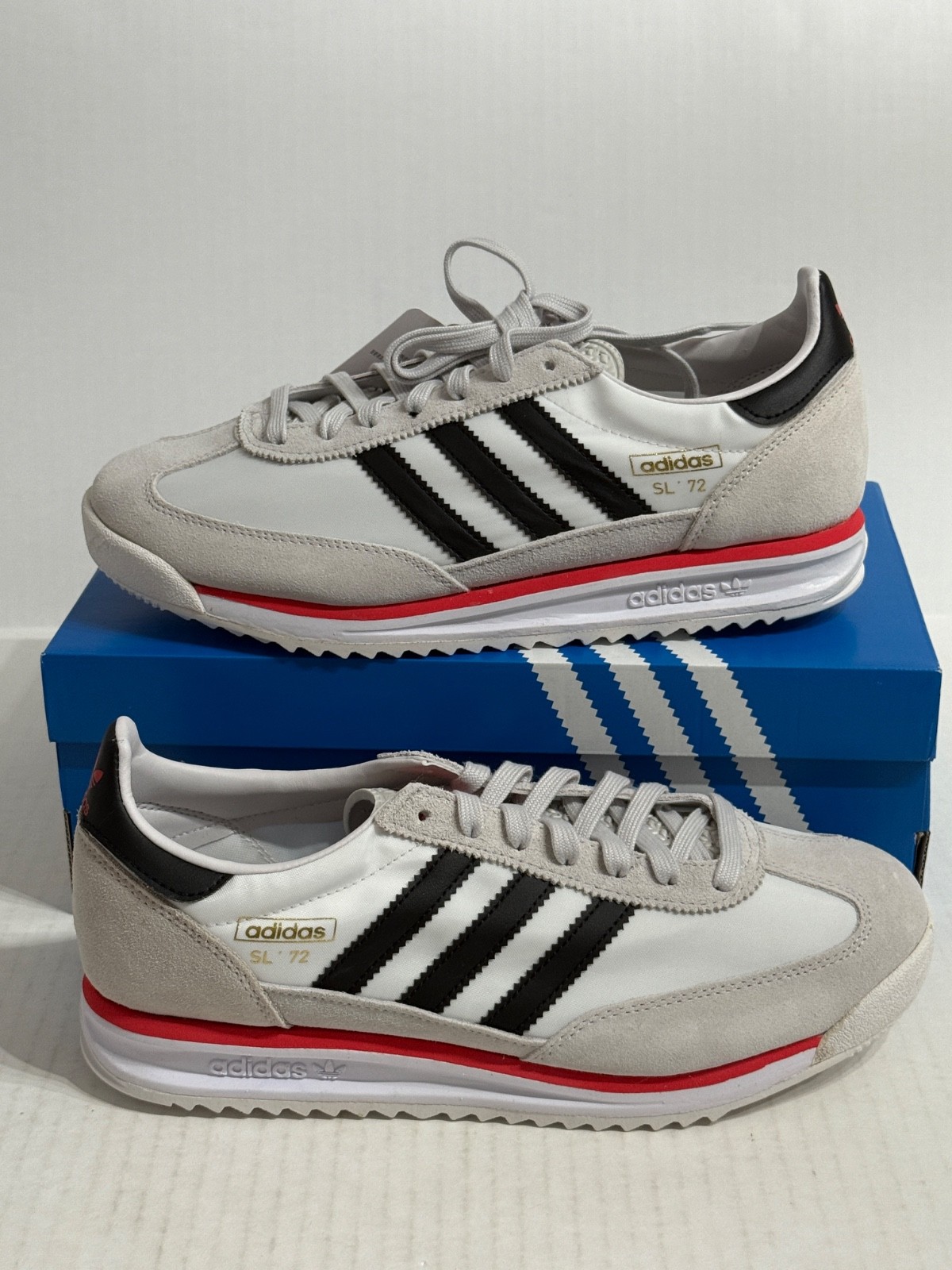 New Adidas Originals SL 72 RS Men’s Cloud White Core Black Grey JS0746